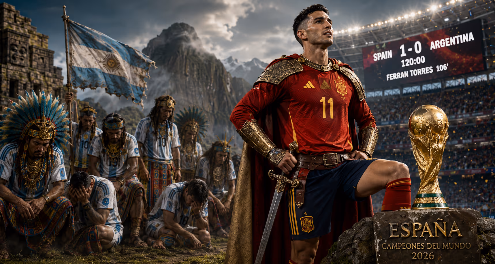 Spanien Weltmeister: Argentinien nur Zuschauer | Symbolbild KI-generiert © 2026 EMH AG JS by OpenAI 5.5