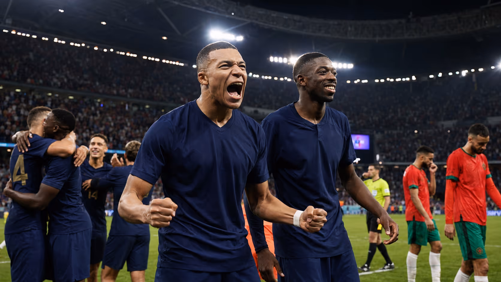 WM-Halbfinale: Frankreich glanzlos weiter gegen Marokko | Symbolbild KI-generiert © 2026 EMH AG JS by OpenAI 5.5