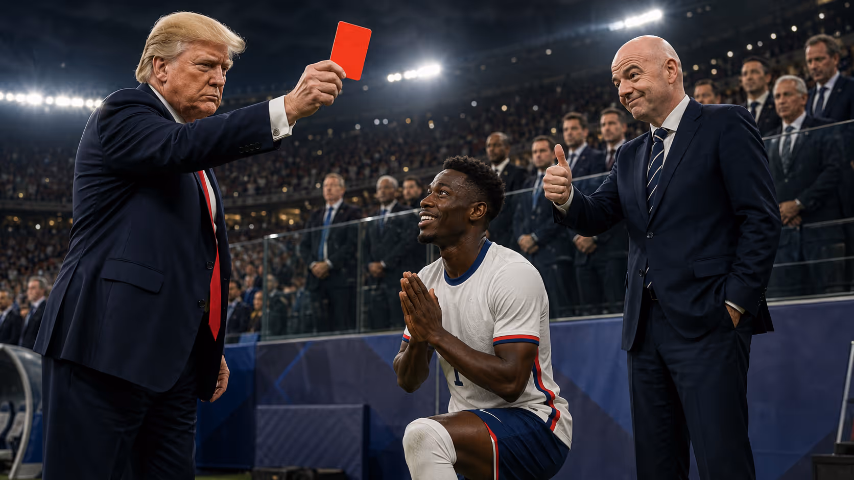 FIFA, Trump und die rote Karte: Regeln gelten nur für die anderen? | Symbolbild KI-generiert © 2026 EMH AG JS by OpenAI 5.5