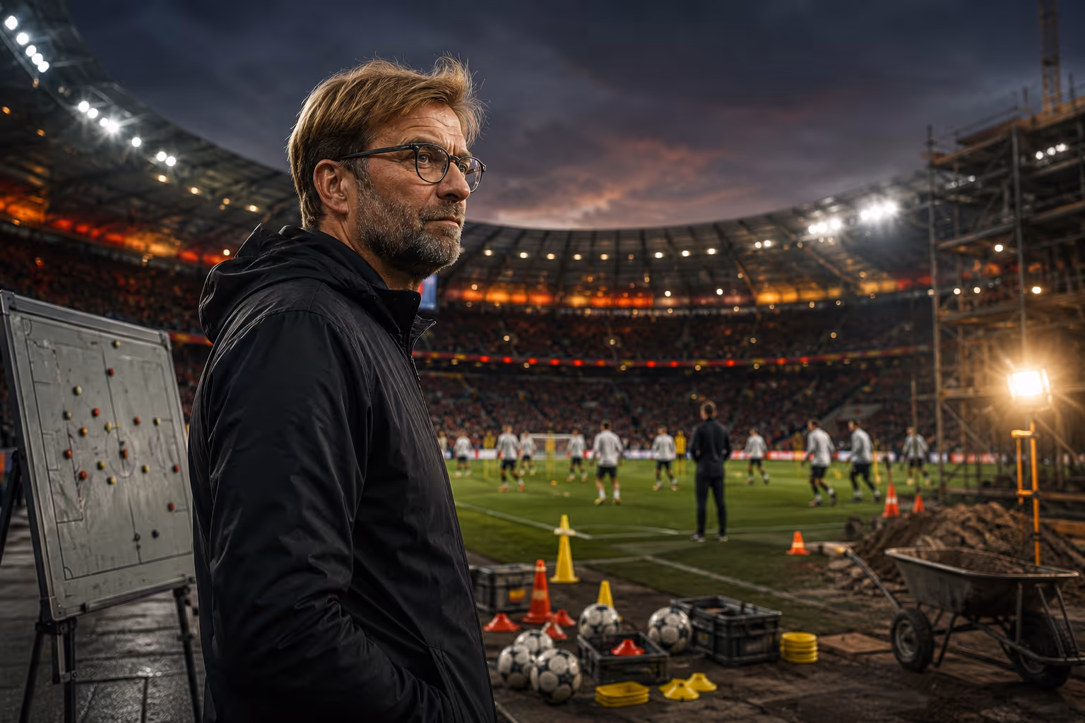 Jürgen Klopp beim DFB: Messias im falschen System? | Symbolbild KI-generiert © 2026 EMH AG JS by OpenAI 5.5