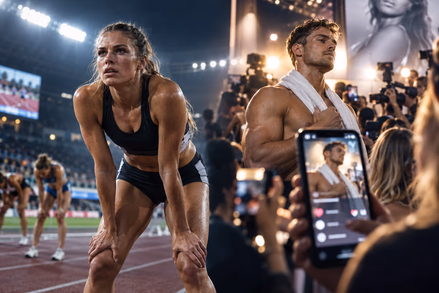 Sportler als Ware: Hauptsache sexy, Leistung egal? | Symbolbild KI-generiert © 2026 EMH AG JS by OpenAI 5.5